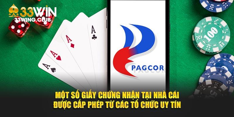 Một số giấy chứng nhận tại nhà cái được cấp phép từ các tổ chức uy tín